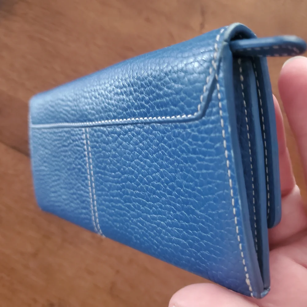 J.Mc.Laughlin Blue Leather Flap Wallet Mens